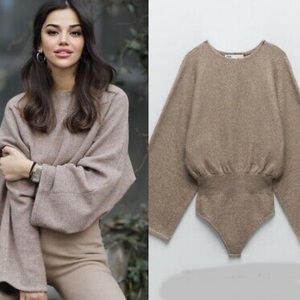 Zara Textured Knit Bodysuit